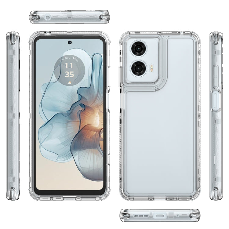 For Motorola Moto G24 Power 4G Clear TPU Hybrid PC Shockproof Phone Case - Transparent