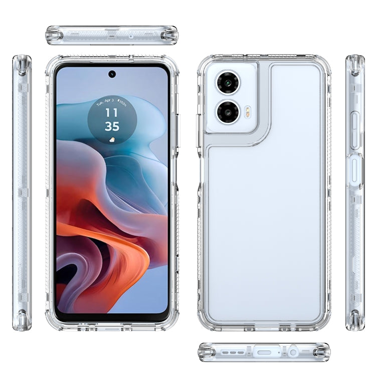 For Motorola Moto G34 5G Clear TPU Hybrid PC Shockproof Phone Case - Transparent