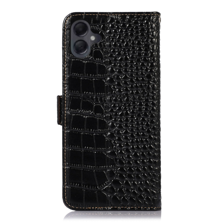 For Samsung Galaxy A06 4G Crocodile Top Layer Cowhide Leather Phone Case