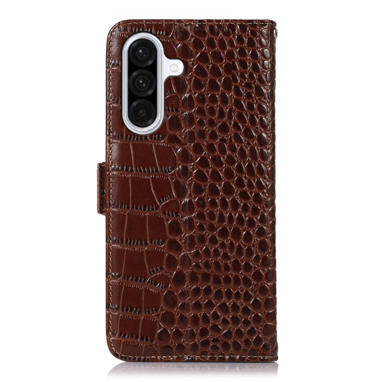 For Samsung Galaxy A56 5G Crocodile Top Layer Cowhide Leather Phone Case
