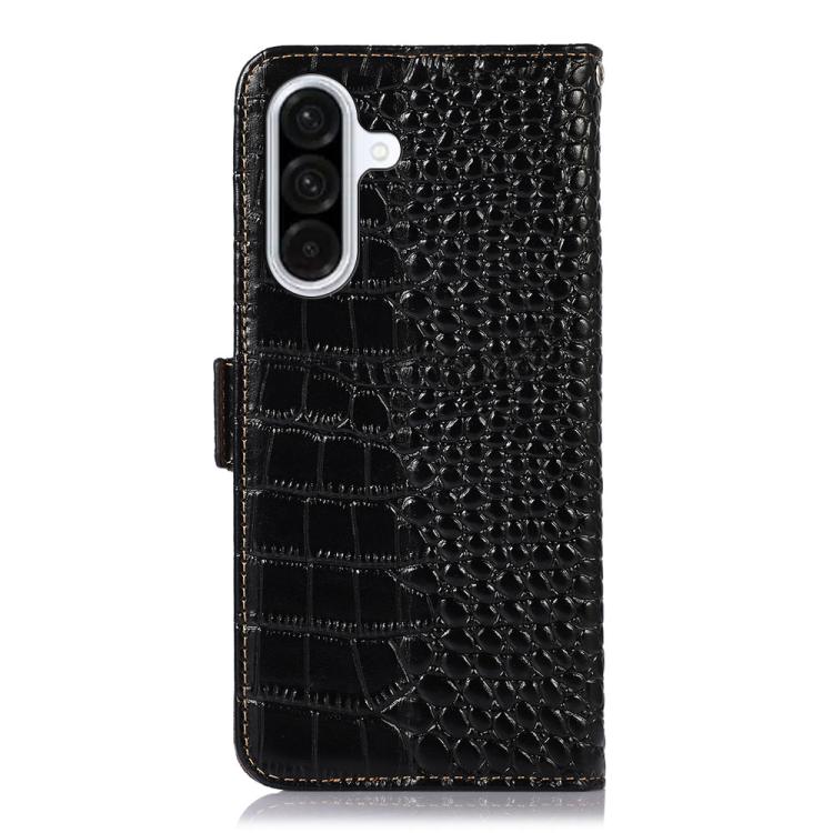 For Samsung Galaxy A17 5G Crocodile Top Layer Cowhide Leather Phone Case
