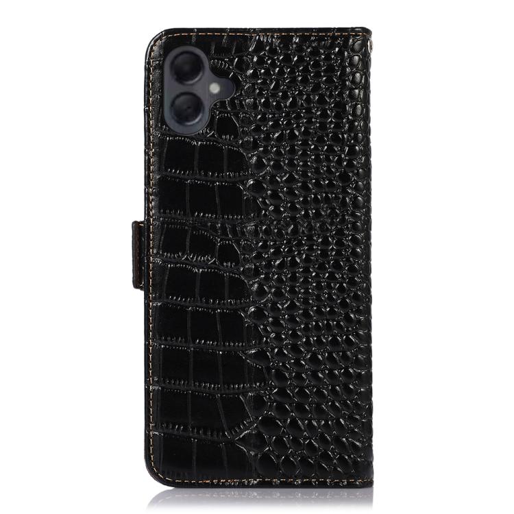 For Samsung Galaxy A07 5G Crocodile Top Layer Cowhide Leather Phone Case