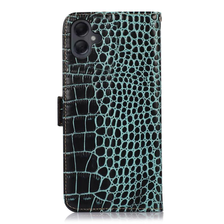 For Samsung Galaxy A07 5G Crocodile Top Layer Cowhide Leather Phone Case