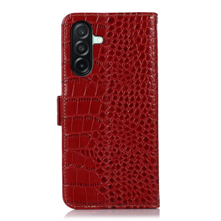 For Samsung Galaxy A27 5G Crocodile Top Layer Cowhide Leather Phone Case