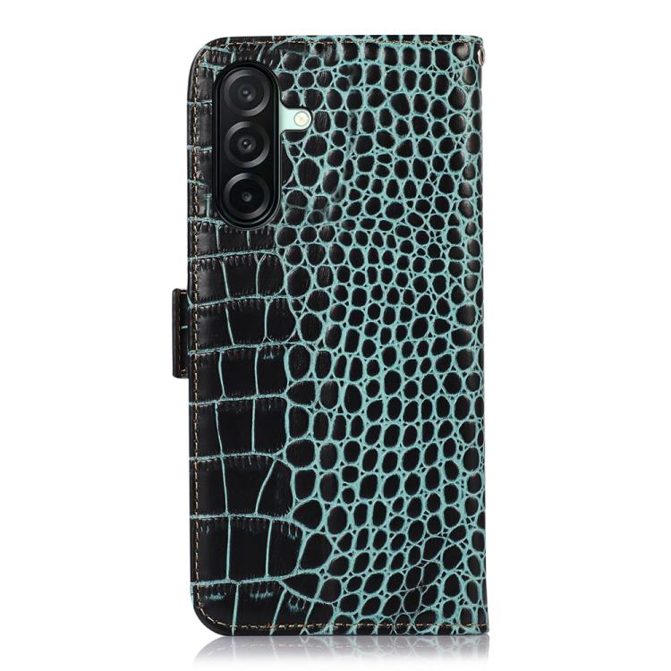 For Samsung Galaxy A27 5G Crocodile Top Layer Cowhide Leather Phone Case