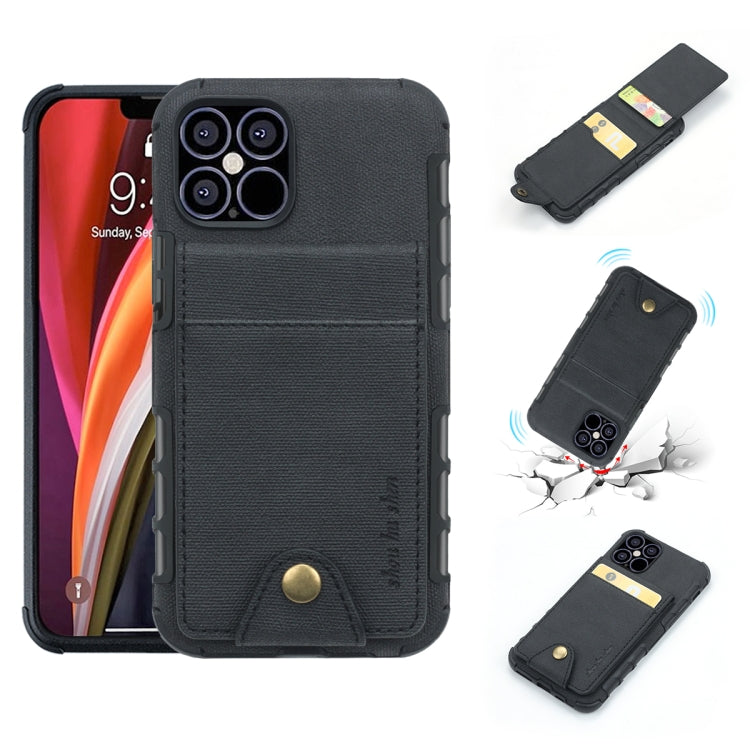 For iPhone 12 mini Cloth Texture + TPU Vertical Flip Case with Card Slots
