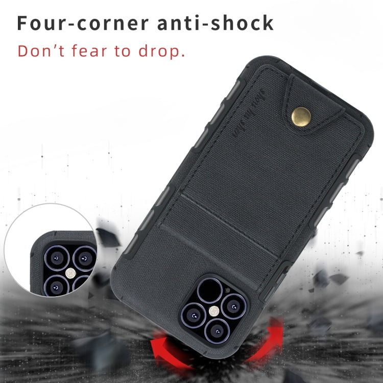 For iPhone 12 mini Cloth Texture + TPU Vertical Flip Case with Card Slots