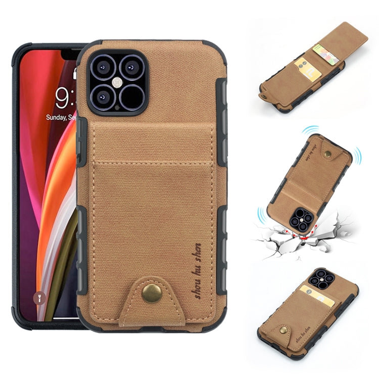 For iPhone 12 mini Cloth Texture + TPU Vertical Flip Case with Card Slots