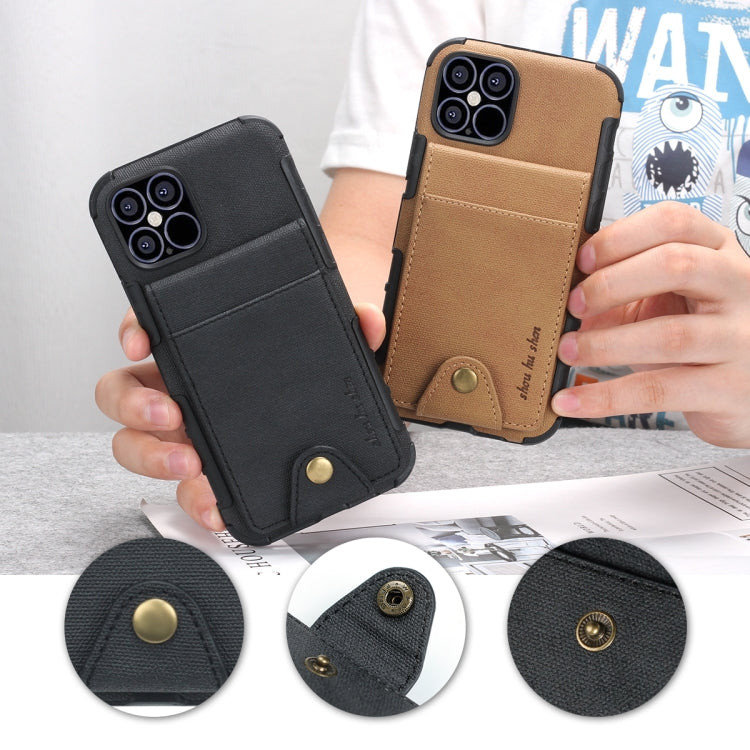 For iPhone 12 mini Cloth Texture + TPU Vertical Flip Case with Card Slots