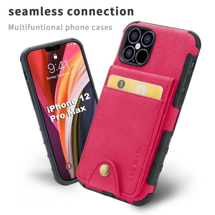 For iPhone 12 Pro Max Cloth Texture + TPU Vertical Flip Case with Card Slots