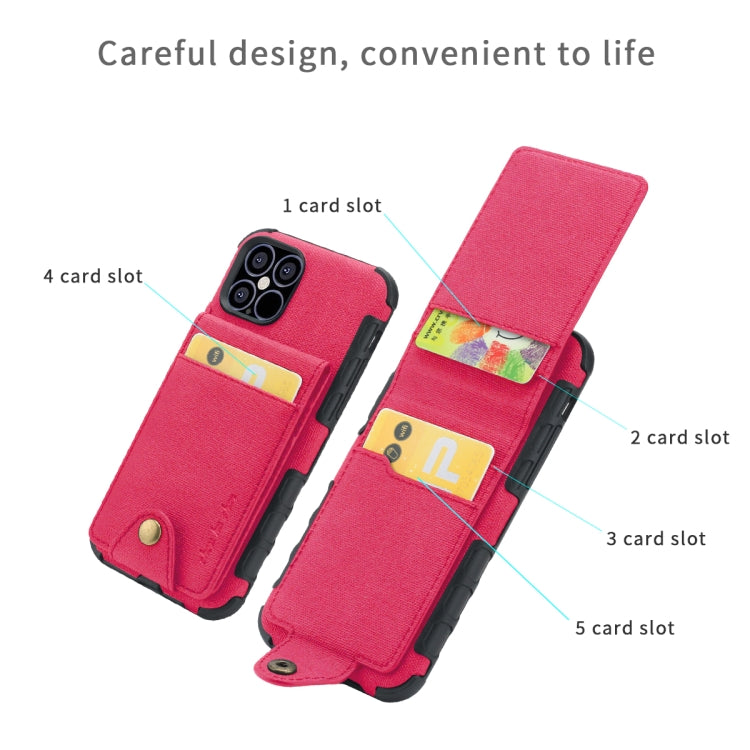 For iPhone 12 Pro Max Cloth Texture + TPU Vertical Flip Case with Card Slots