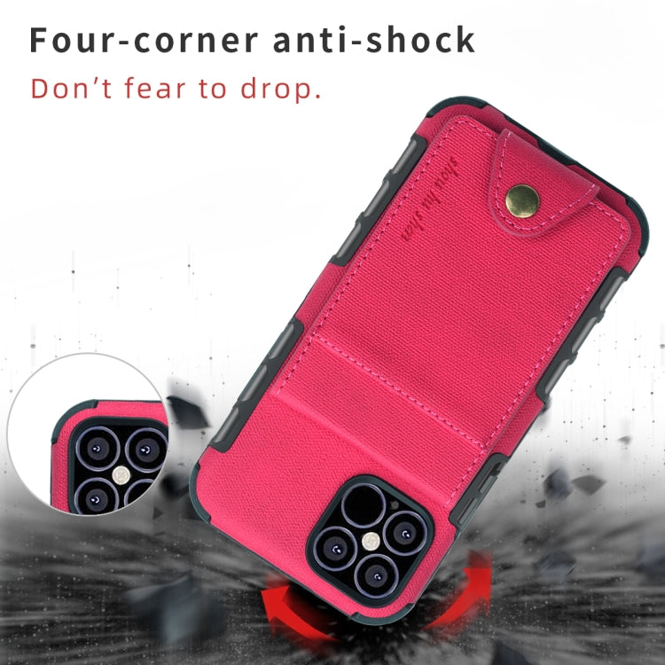 For iPhone 12 Pro Max Cloth Texture + TPU Vertical Flip Case with Card Slots