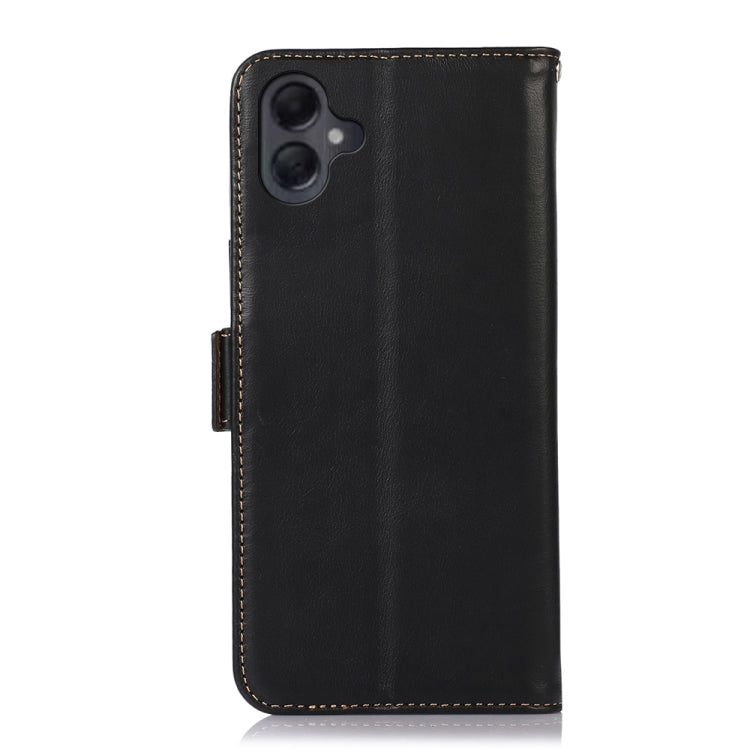 For Samsung Galaxy A06 4G Magnetic Crazy Horse Texture Genuine Leather RFID Phone Case