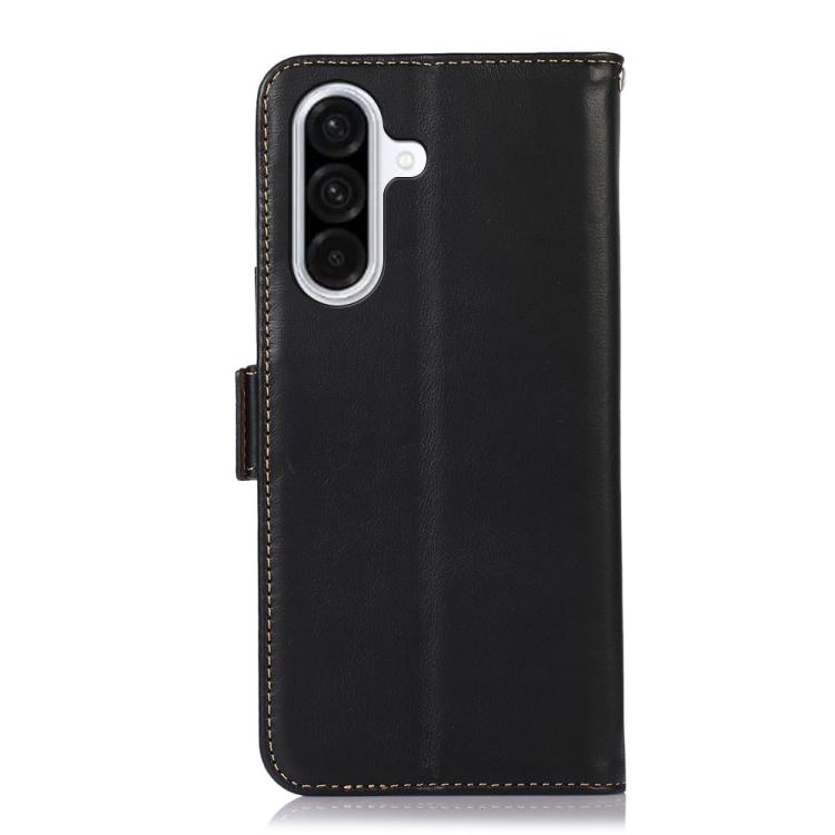 For Samsung Galaxy A17 5G Magnetic Crazy Horse Texture Genuine Leather RFID Phone Case
