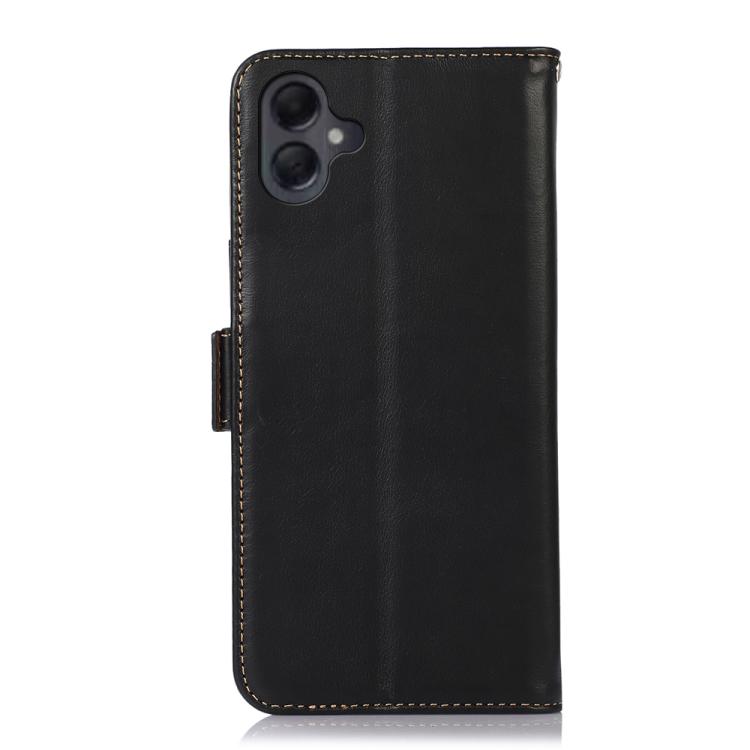 For Samsung Galaxy A07 5G Magnetic Crazy Horse Texture Genuine Leather RFID Phone Case