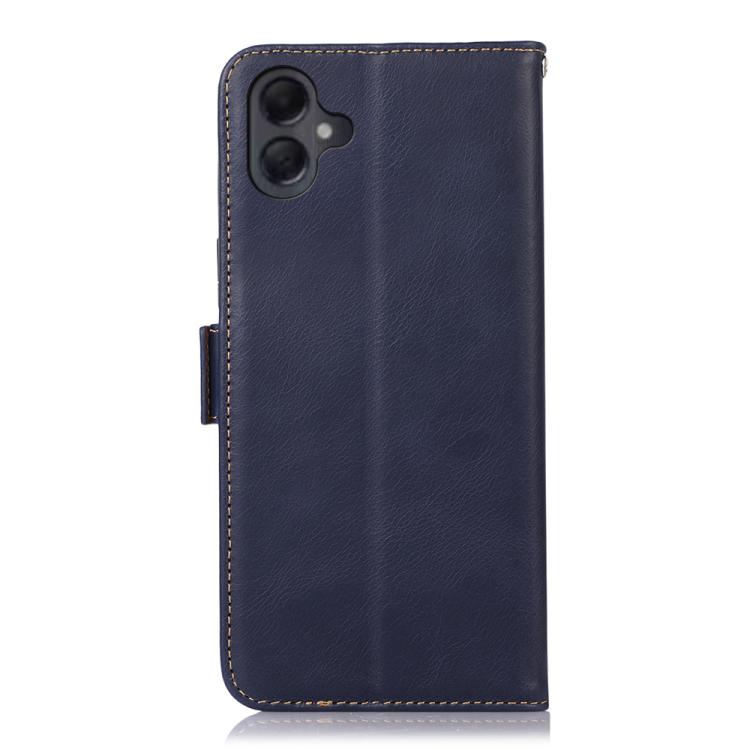 For Samsung Galaxy A07 5G Magnetic Crazy Horse Texture Genuine Leather RFID Phone Case