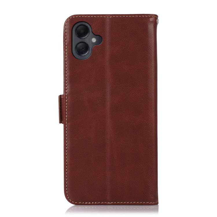 For Samsung Galaxy A07 5G Magnetic Crazy Horse Texture Genuine Leather RFID Phone Case