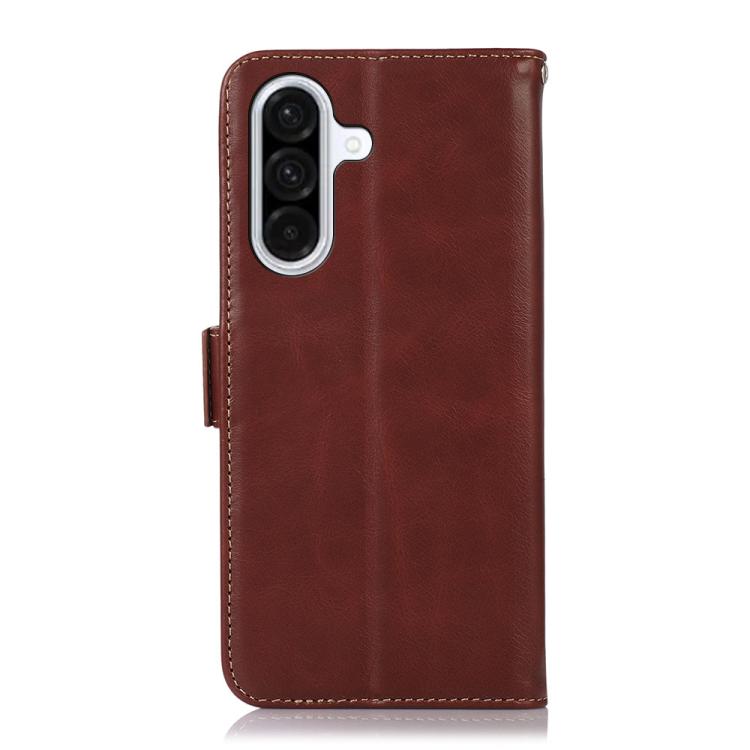 For Samsung Galaxy A57 5G Magnetic Crazy Horse Texture Genuine Leather RFID Phone Case