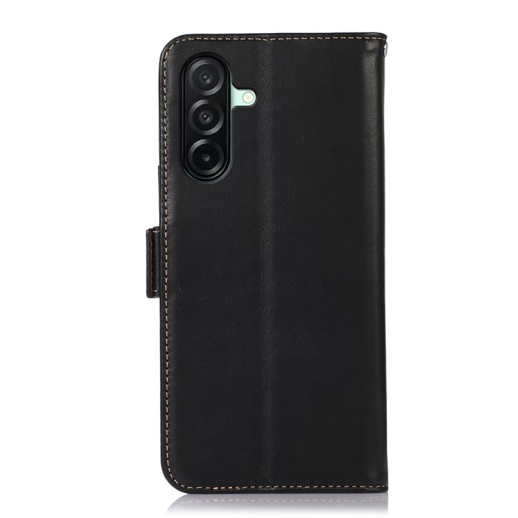 For Samsung Galaxy A27 5G Magnetic Crazy Horse Texture Genuine Leather RFID Phone Case