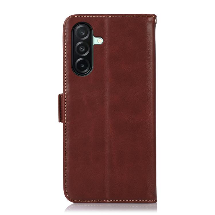 For Samsung Galaxy A27 5G Magnetic Crazy Horse Texture Genuine Leather RFID Phone Case