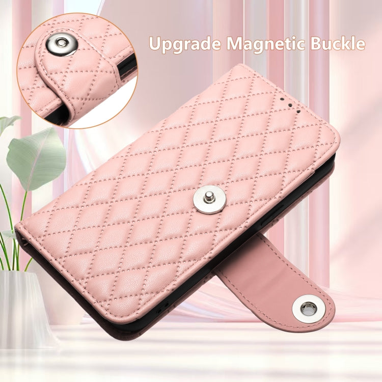 For Realme GT 7 Pro 5G Rhombic Texture Flip Leather Phone Case with Lanyard