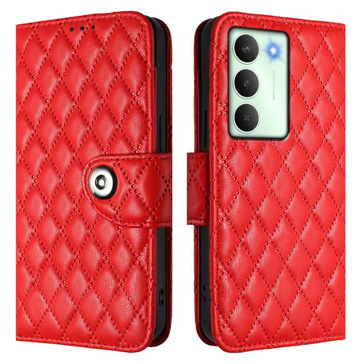 For Realme V70 / 14x Global / C75 5G Rhombic Texture Flip Leather Phone Case with Lanyard
