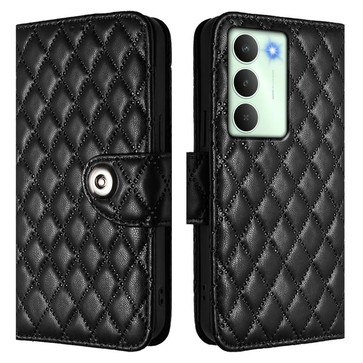 For Realme V70 / 14x Global / C75 5G Rhombic Texture Flip Leather Phone Case with Lanyard