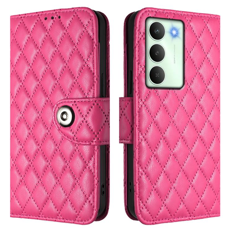 For Realme V70 / 14x Global / C75 5G Rhombic Texture Flip Leather Phone Case with Lanyard