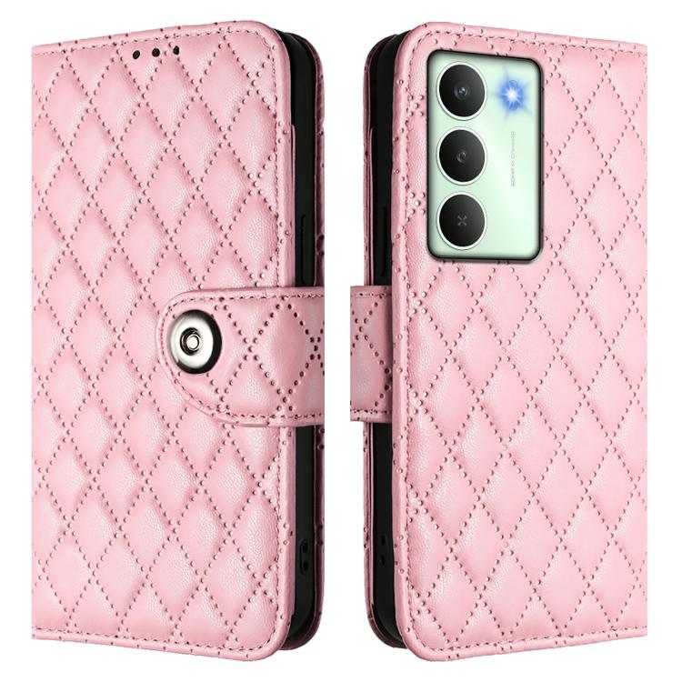 For Realme V70 / 14x Global / C75 5G Rhombic Texture Flip Leather Phone Case with Lanyard