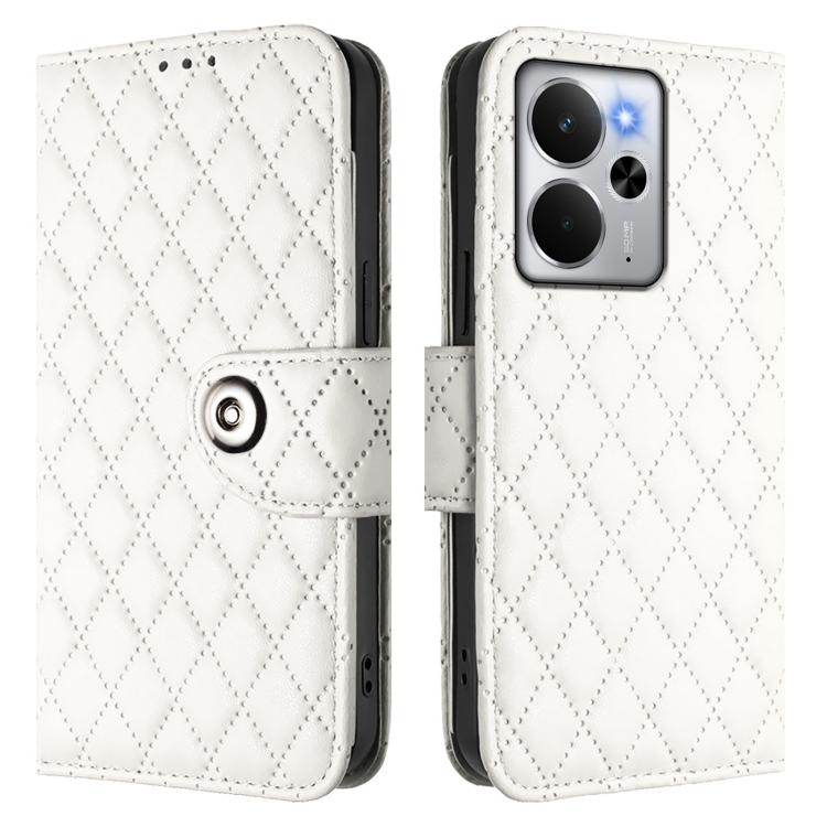 For Realme 14 5G Global / P3 5G India Rhombic Texture Flip Leather Phone Case with Lanyard