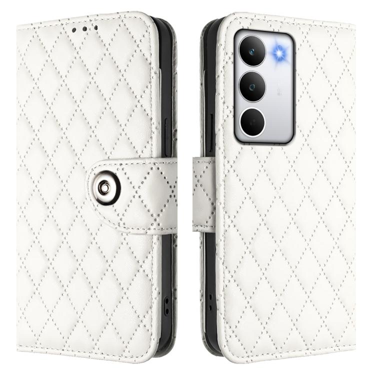 For Realme C71 4G Global Rhombic Texture Flip Leather Phone Case with Lanyard