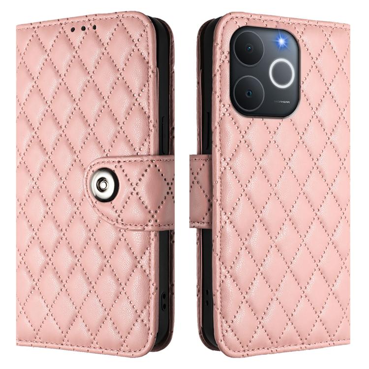 For Realme Note 70 4G / 70T 4G Rhombic Texture Flip Leather Phone Case with Lanyard