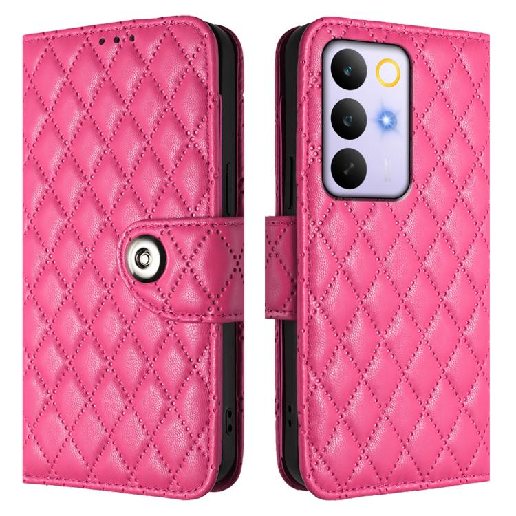 For Realme C85 5G / 15x 5G India Rhombic Texture Flip Leather Phone Case with Lanyard