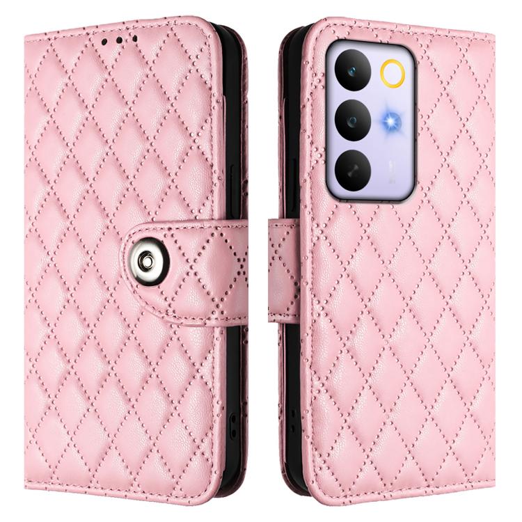For Realme C85 5G / 15x 5G India Rhombic Texture Flip Leather Phone Case with Lanyard