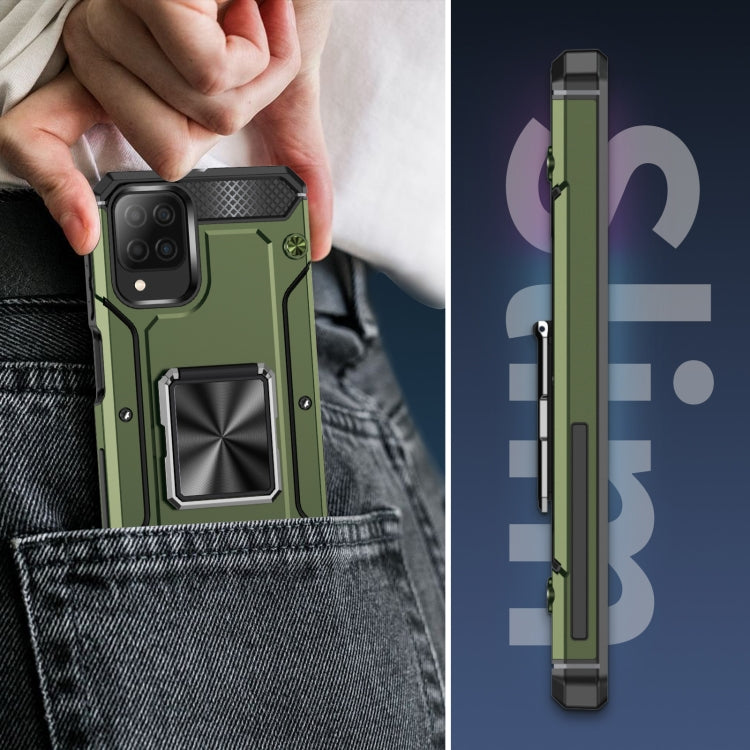 For Samsung Galaxy A12 4G Shockproof Metal Holder Phone Case