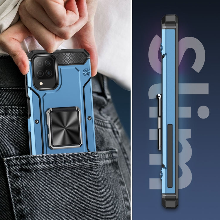 For Samsung Galaxy A12 4G Shockproof Metal Holder Phone Case