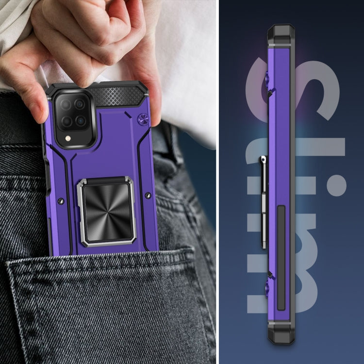 For Samsung Galaxy A12 4G Shockproof Metal Holder Phone Case