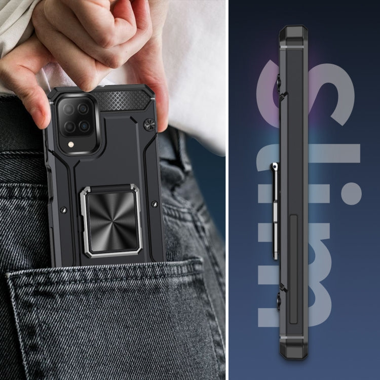 For Samsung Galaxy A12 5G Shockproof Metal Holder Phone Case