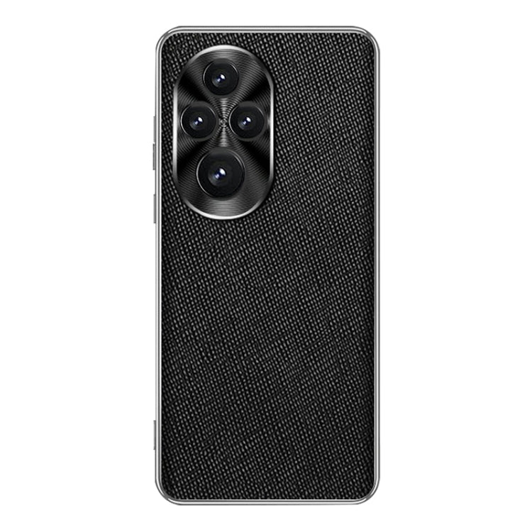 For Honor 200 Pro Silver Edge Cross Texture PU Leather Phone Case