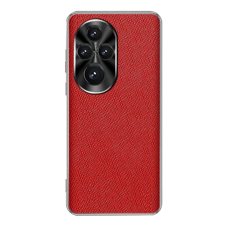 For Honor 200 Silver Edge Cross Texture PU Leather Phone Case