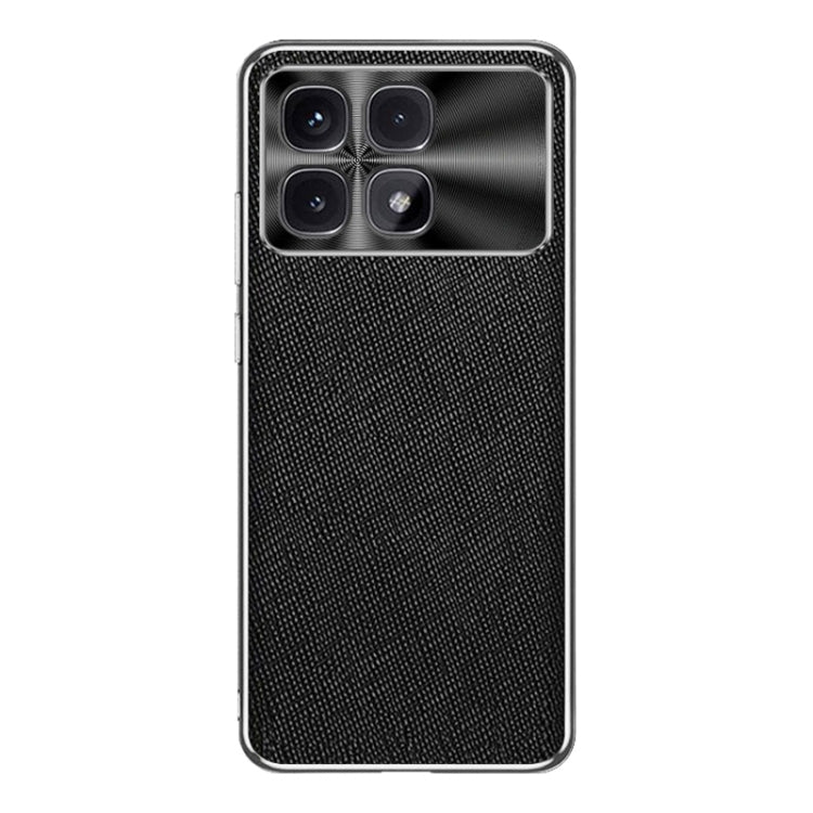 For Redmi K70 Ultra Silver Edge Cross Texture PU Leather Phone Case