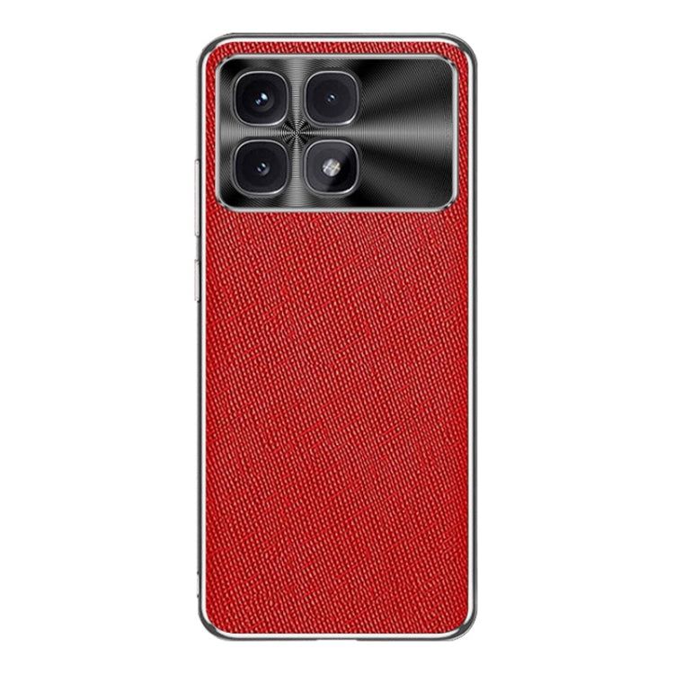 For Redmi K70 Ultra Silver Edge Cross Texture PU Leather Phone Case