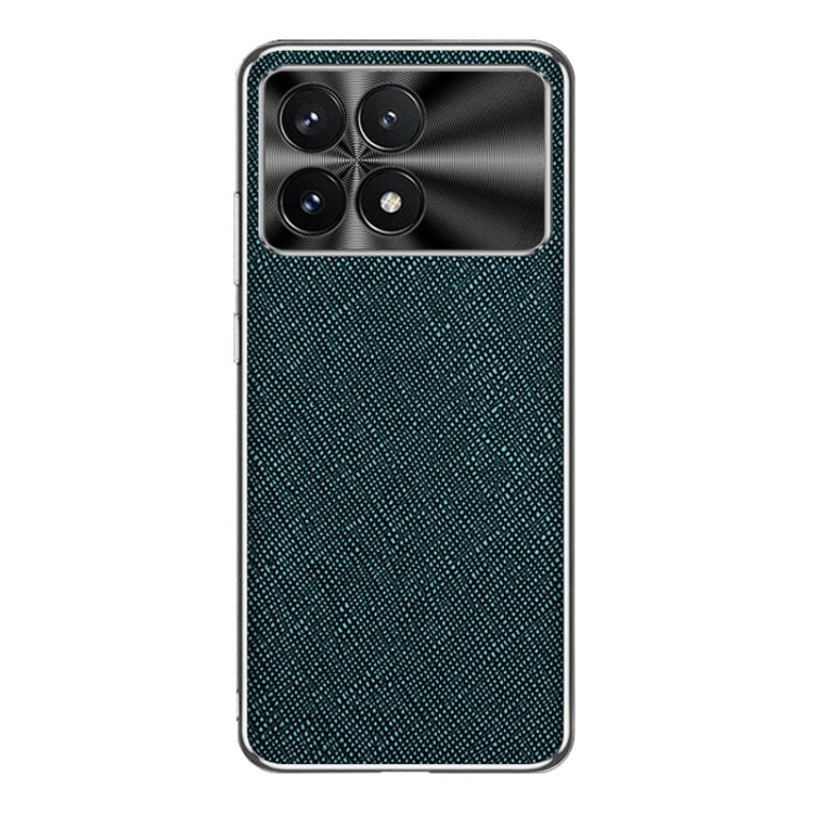 For Redmi K70 Silver Edge Cross Texture PU Leather Phone Case