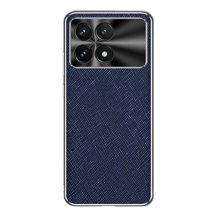 For Redmi K70 Silver Edge Cross Texture PU Leather Phone Case