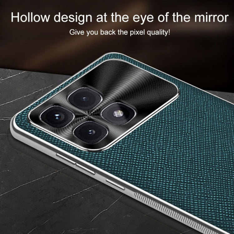 For Redmi K70 Silver Edge Cross Texture PU Leather Phone Case
