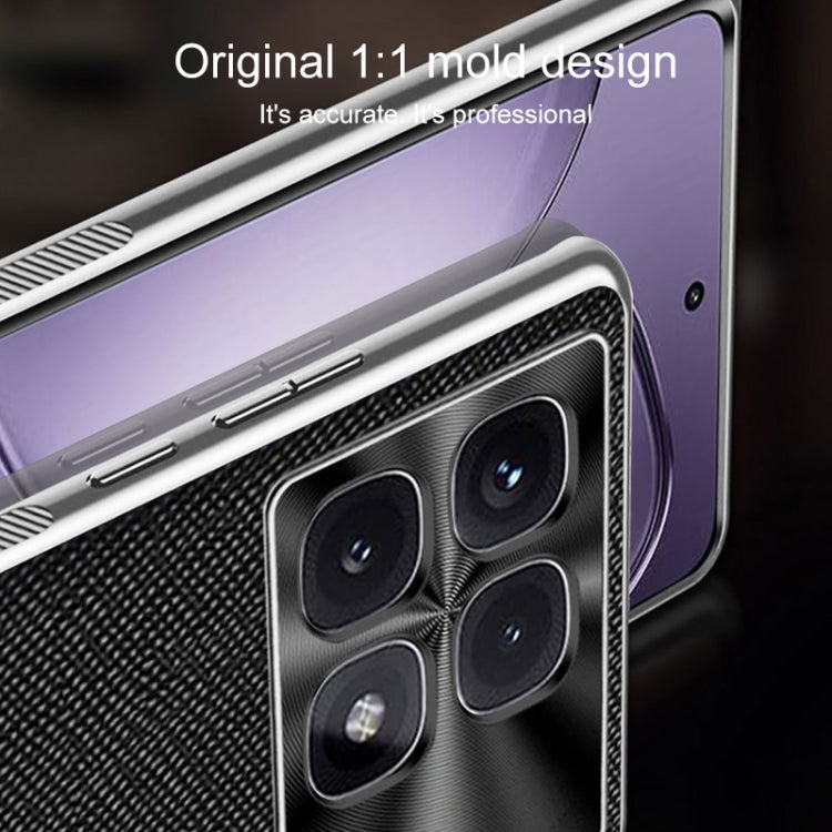 For Redmi K70 Silver Edge Cross Texture PU Leather Phone Case