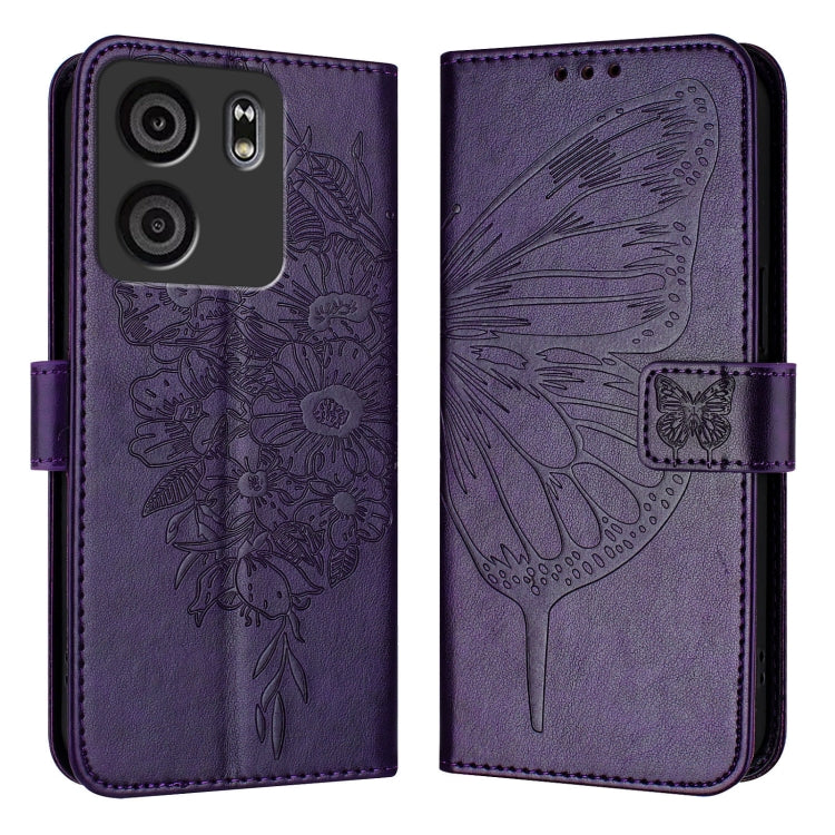 For BLU View 5 Embossed Butterfly Leather Phone Case