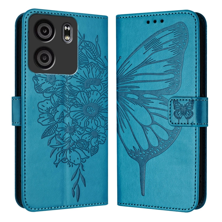 For BLU View 5 Embossed Butterfly Leather Phone Case