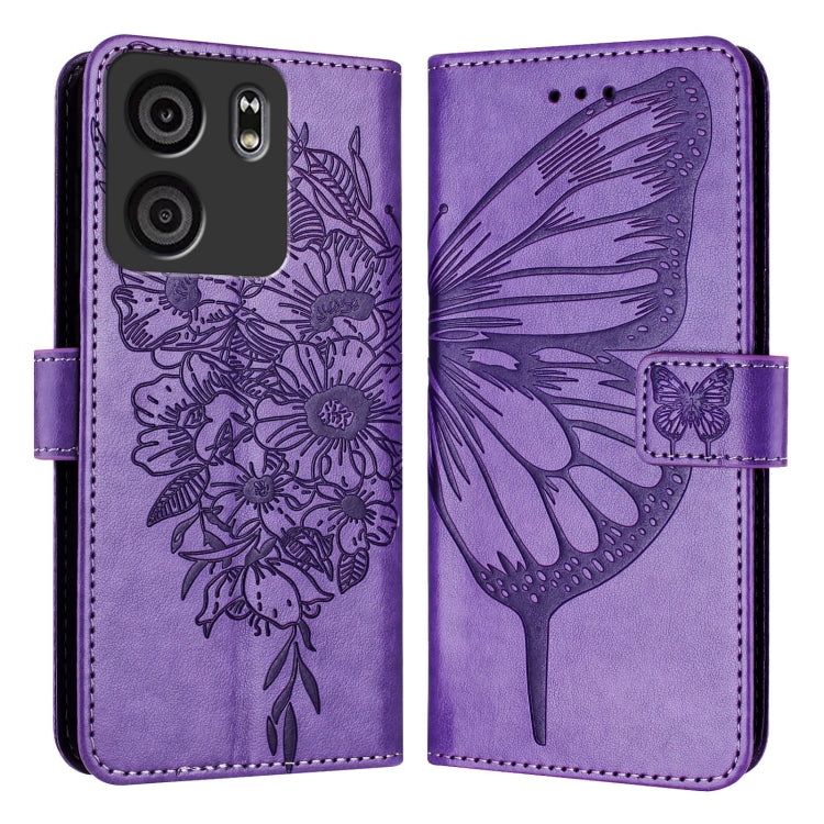 For BLU View 5 Embossed Butterfly Leather Phone Case