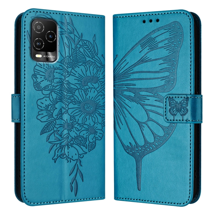 For BLU View 5 Pro Embossed Butterfly Leather Phone Case